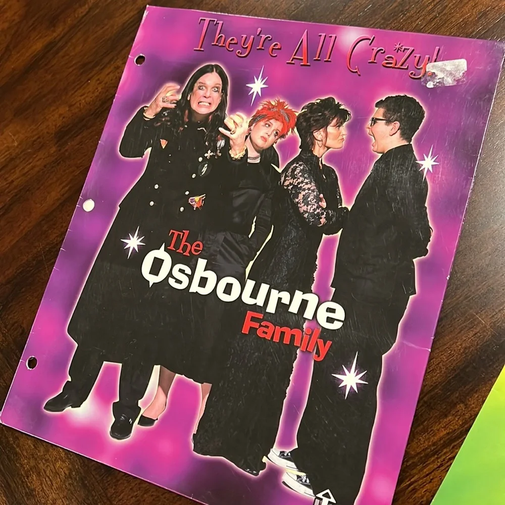 2 Ozbourne Family They Are All Crazy Vintage 2002 Notebook Binder Trapper Keeper